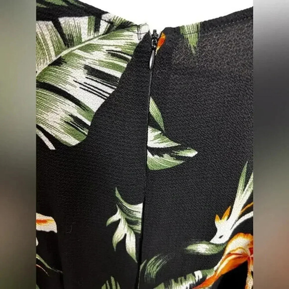 ASOS AX Paris Leaf Print Belted Midi Dress Size 6 Multicolor Women's - Picture 7 of 8